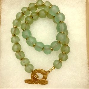 Hand Made Fair Trade Glass and Bronze Necklace